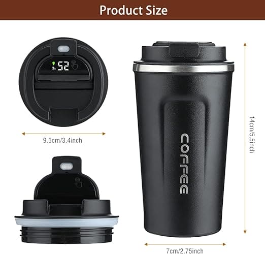 Portable Travel Coffee Mug, Smart Digital Coffee Mug, Temperature Display Coffee Mug, Portable Tumbler Thermos Cup,Car Thermos Coffee Mug Travel Mug with Leak-proof Lid for Coffee, Tea, Cold Beverage, Ice Drinks, Travel Thermal Bottle Portable Travel Coffee Mug, Smart Digital Coffee Mug, Temperature Display Coffee Mug, Portable Tumbler Thermos Cup,Car Thermos Coffee Mug Travel Mug with Leak-proof Lid for Coffee, Tea, Cold Beverage, Ice Drinks, Travel Thermal Bottle